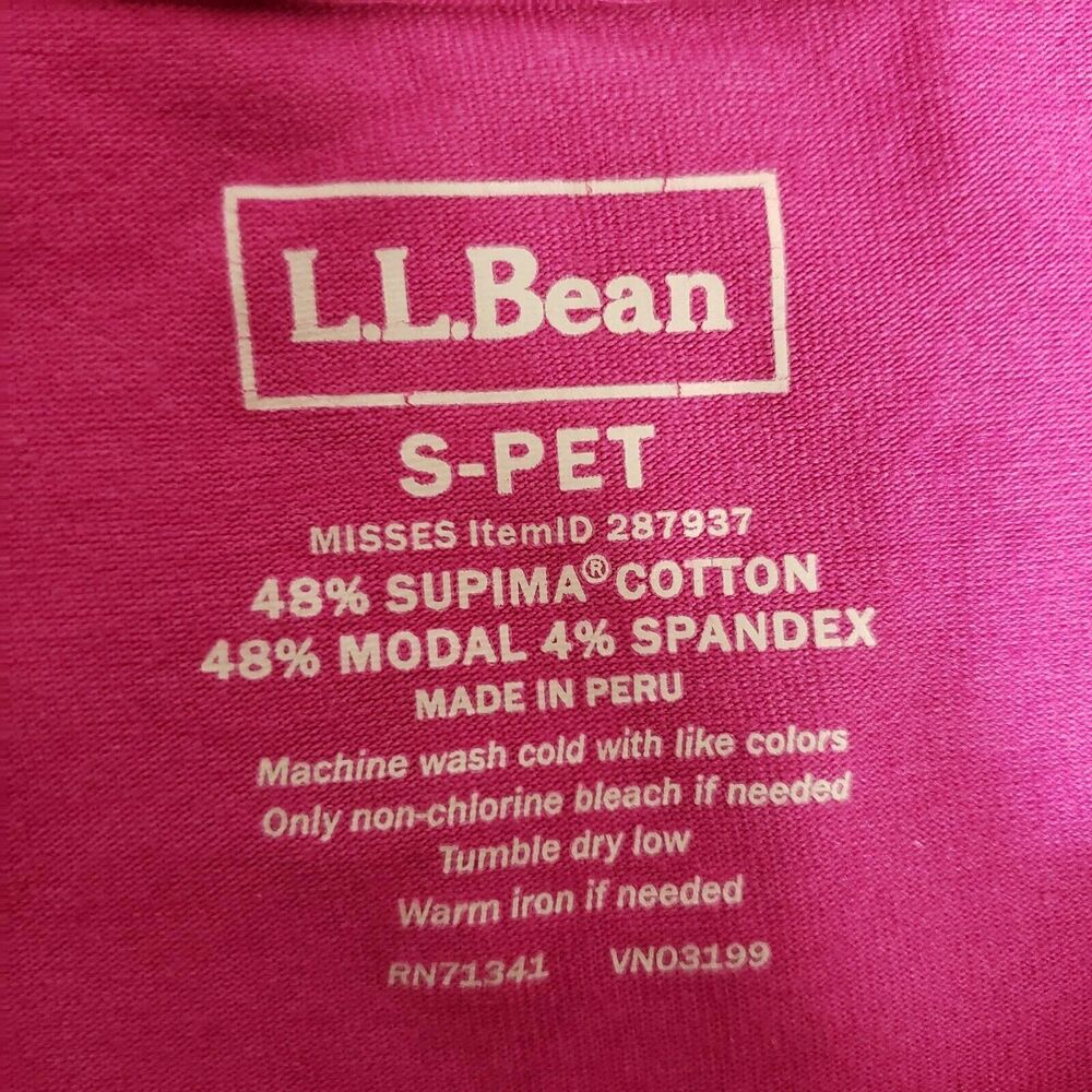 L.L. Bean Womens Small Petite Open Front Cardigan Pink 48% Supima Cotton Spandex - Picture 8 of 11